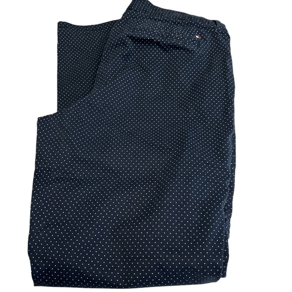 Tommy Hilfiger pants Hampton style stretch slim chino button/zip polka dot Sz 8 - Picture 1 of 12